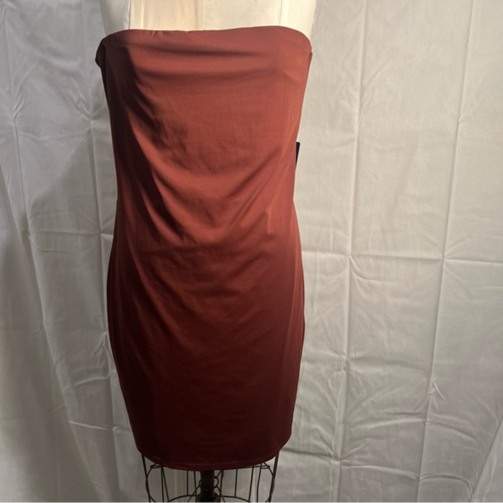 Chocolate brown strapless dress NWT